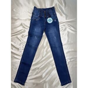 Tummy Control Colombian Jeans Butt Lift Size 8 Skinny Stretch Denim
